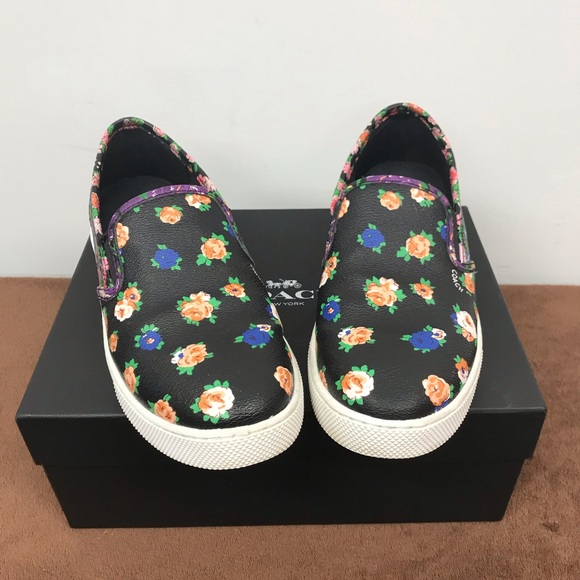 Coach Shoes - Coach parkside tea rose black/blue floral size 8